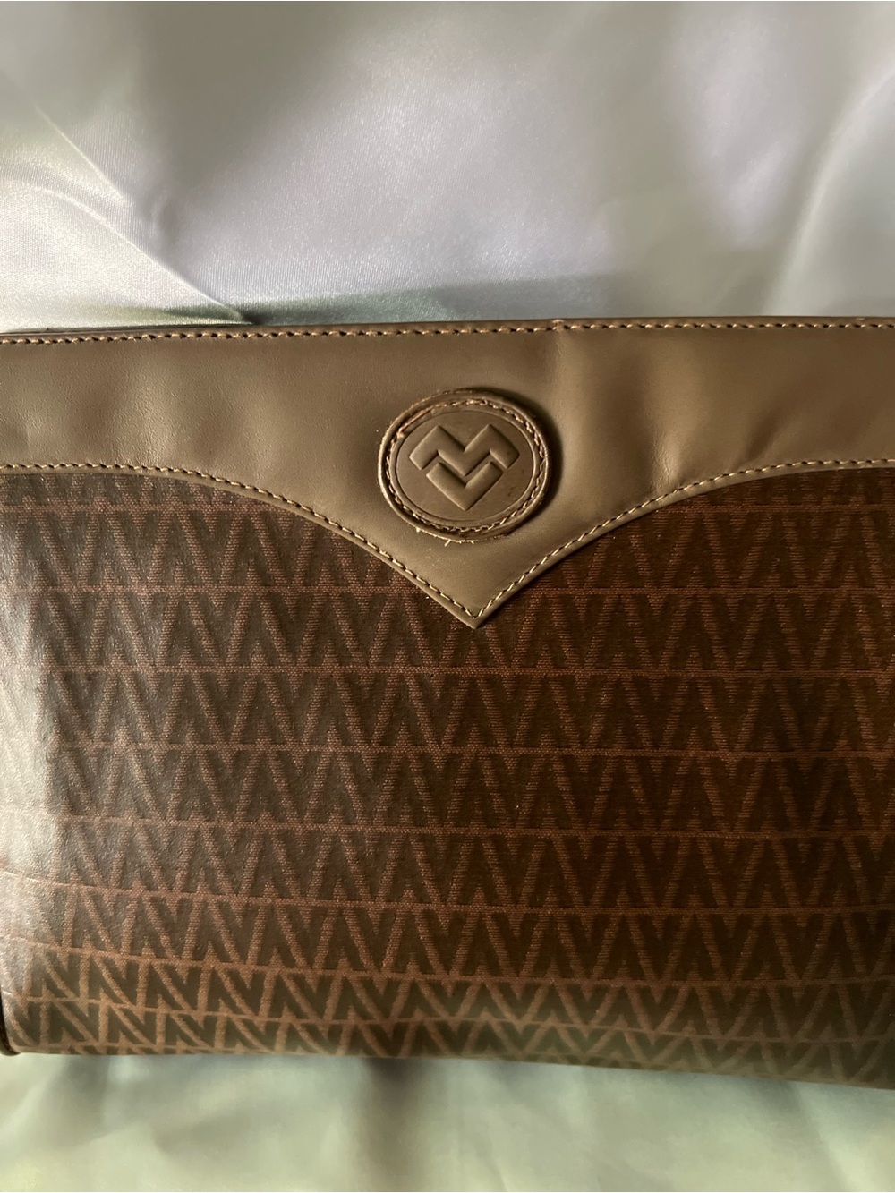 Mario Valentino Brown Monogram Clutch